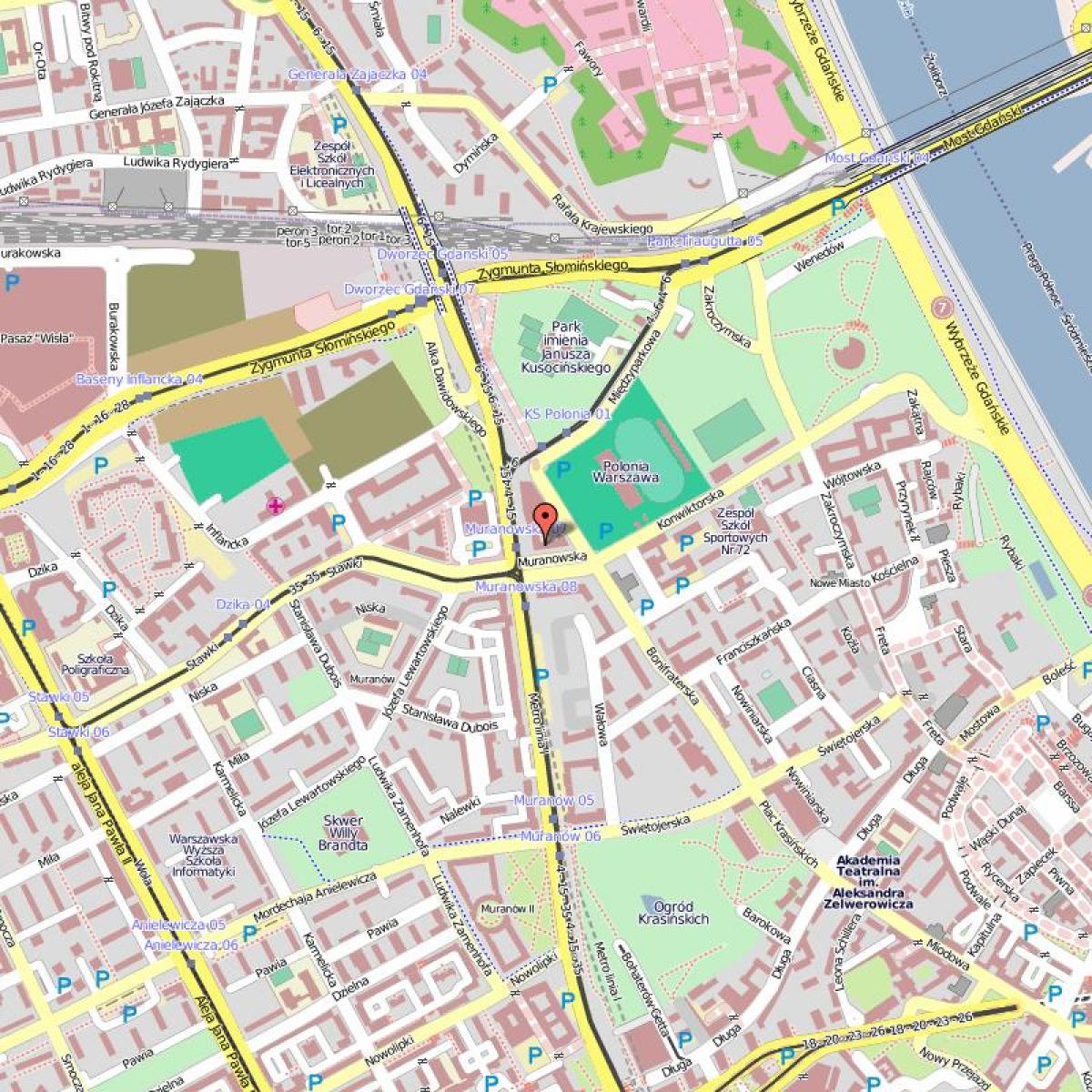 Carte de la vieille ville de Varsovie, pologne
