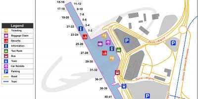 Warsaw airport waw carte
