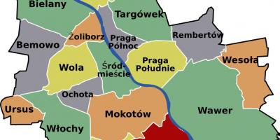 Carte des quartiers de Varsovie 