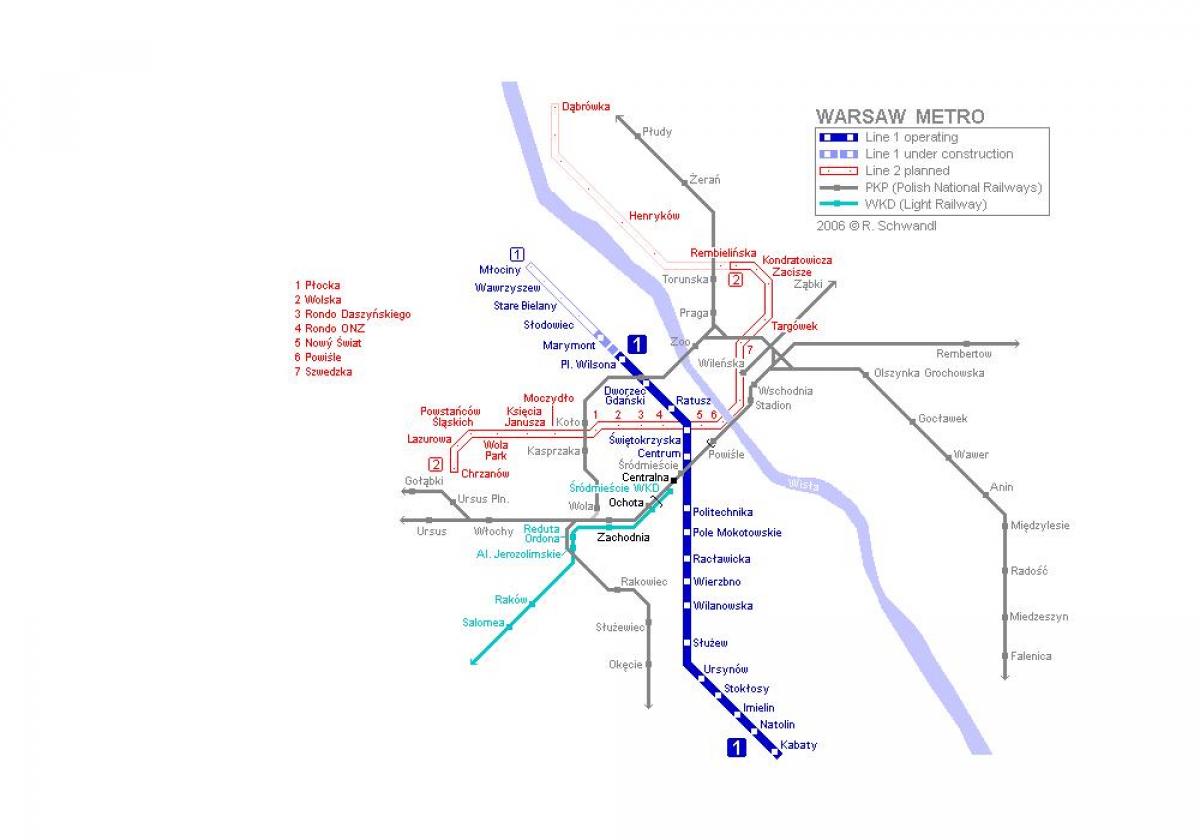 Carte de métro de varsovie