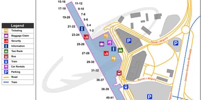 L'aéroport frédéric chopin de varsovie carte