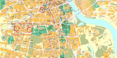 Carte de rue de Varsovie centre-ville